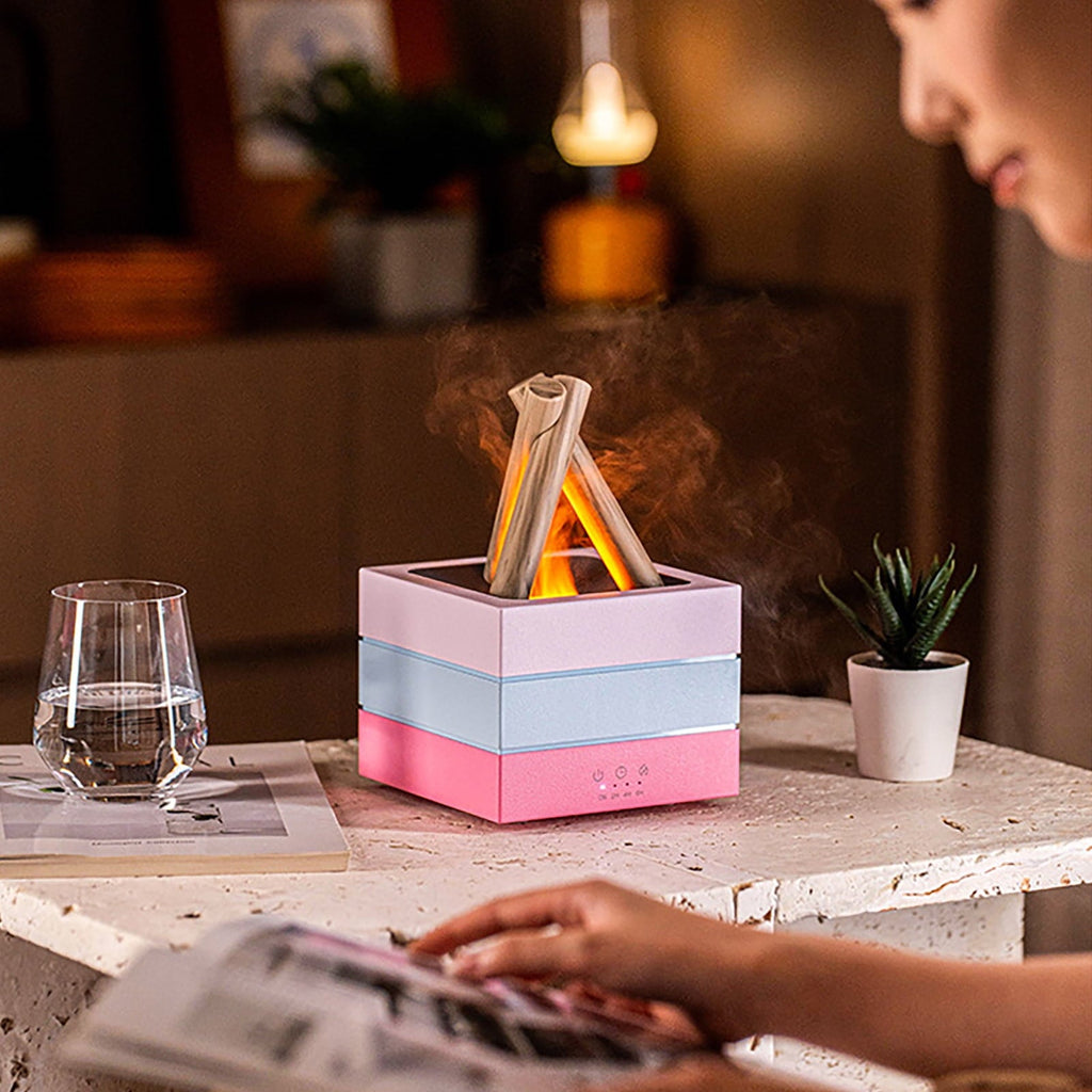 Campfire Flame Fire Diffuser Multicolor Night Lamp Wood