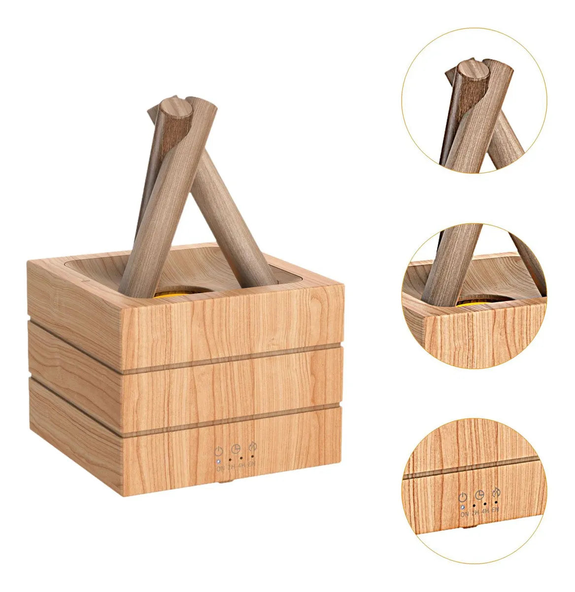 Campfire Flame Fire Diffuser Multicolor Night Lamp Wood