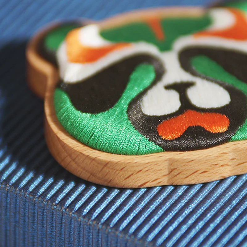 Shu embroidery panda face mask refrigerator sticker