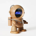 Astronaut Robot Alarm Clock - Engravable Wooden Desk Clock