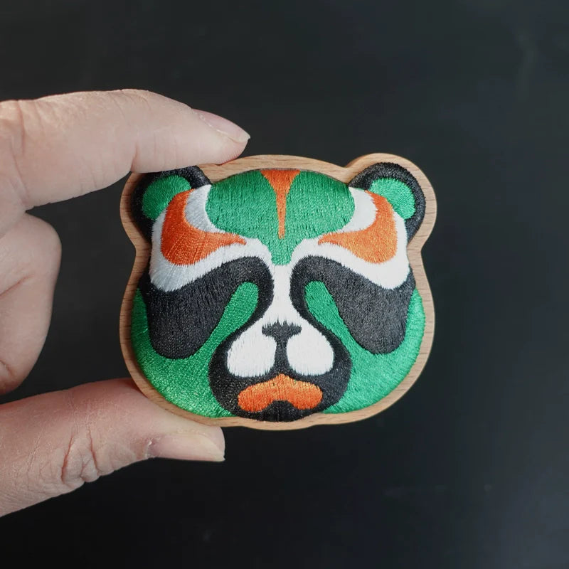 Shu embroidery panda face mask refrigerator sticker