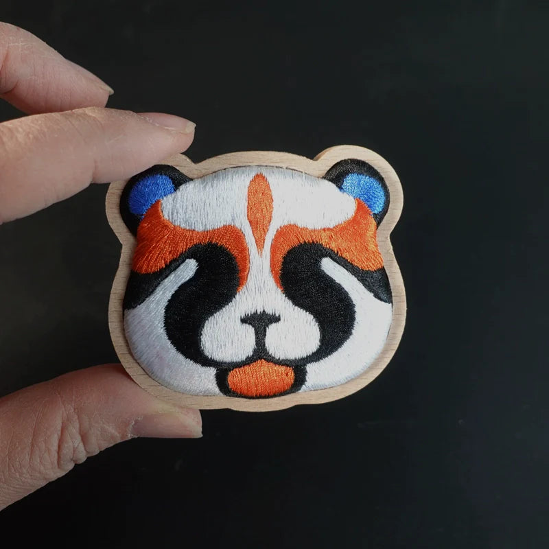 Shu embroidery panda face mask refrigerator sticker