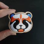 Shu embroidery panda face mask refrigerator sticker