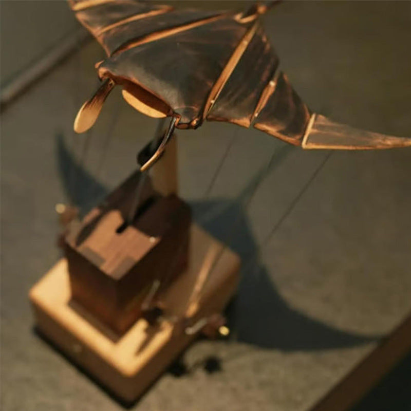 Handcrafted Wooden Manta Ray Automaton