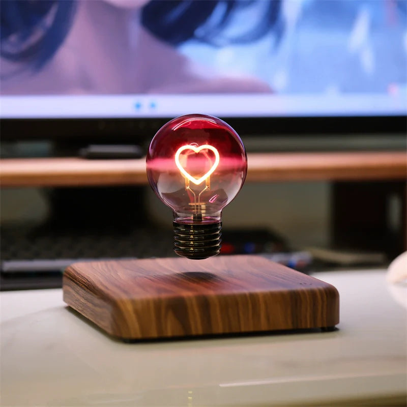 Magnetic Levitation Love Heart Lamp Creativity Floating Bulbs