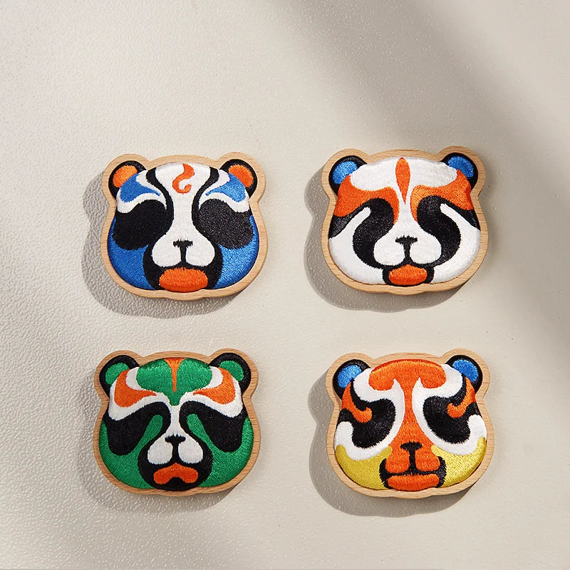 Shu embroidery panda face mask refrigerator sticker