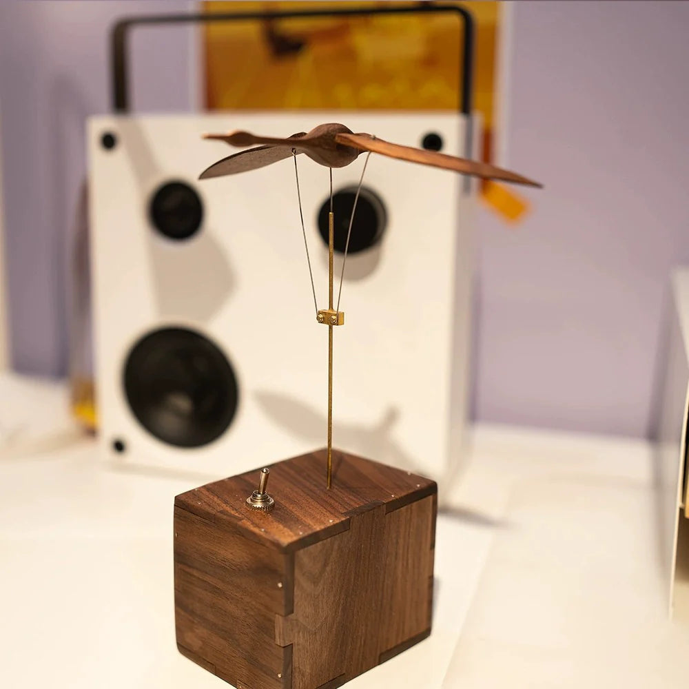 Handcrafted Wooden Mechanical Swan