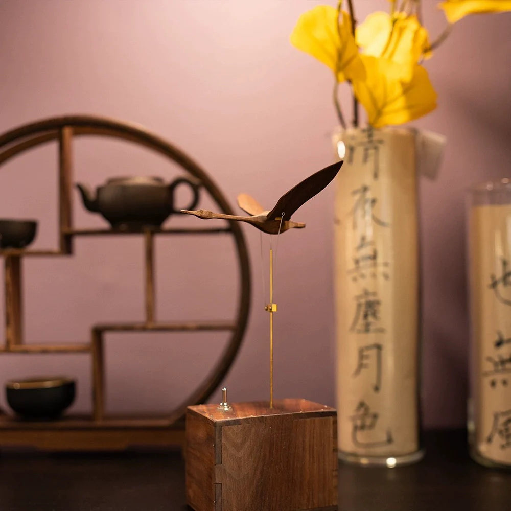 Handcrafted Wooden Mechanical Swan